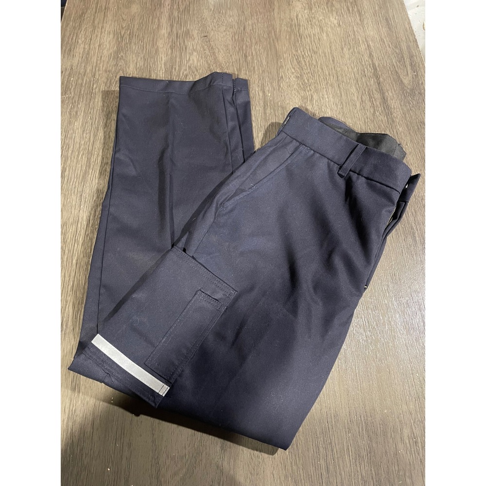 Stan Herman Mens 34R Navy Blue Cargo Pants Reflective Workwear